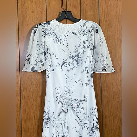 Victoria Beckham Floaty Floral Print Godet Midi Dress size 0 - Picture 9 of 16